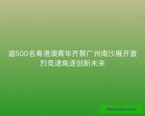 逾500名粤港澳青年齐聚广州南沙展开激烈竞速角逐创新未来