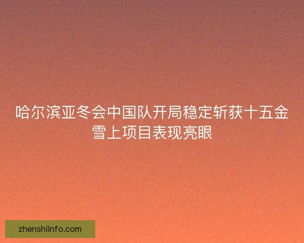 哈尔滨亚冬会中国队开局稳定斩获十五金雪上项目表现亮眼